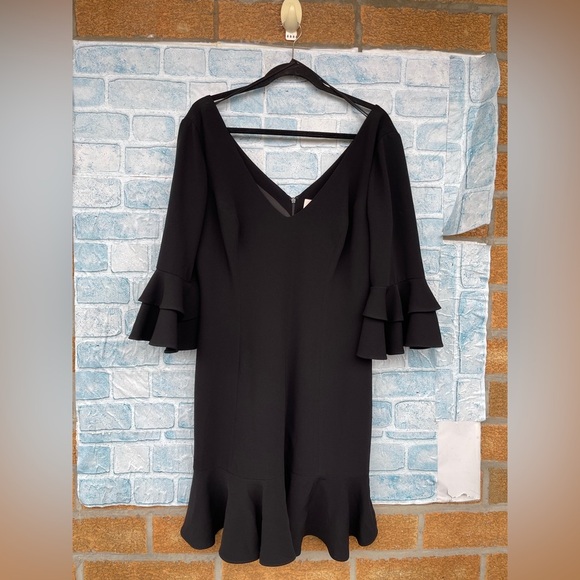 CINQ À SEPT Dominique V-Neck Ruffle Dress size 12 - Picture 2 of 13